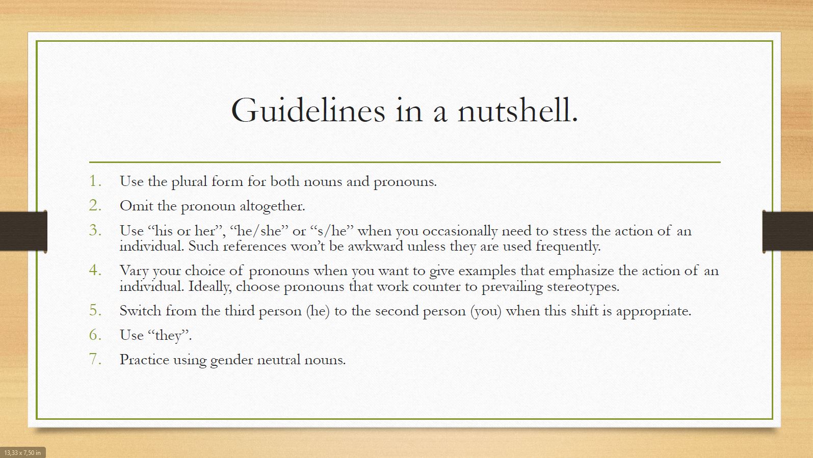 guidelines in a nutshell